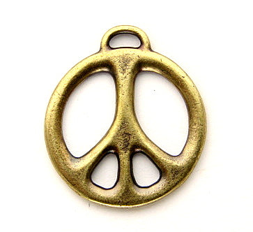 TierraCast 1"  Peace Pendant ~ Brass Oxide