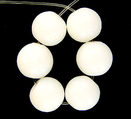 20 x Round Glass Beads ~ 12mm ~ White