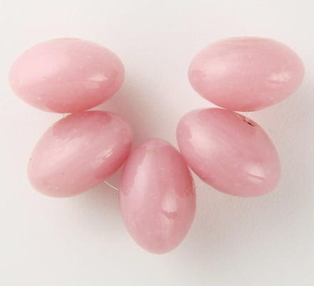 10 x Donut Glass Beads ~ 15x10mm ~ Pink