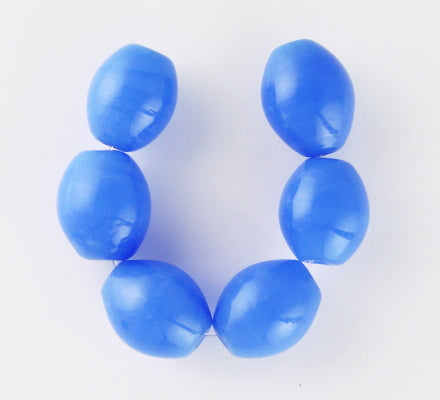 Oval Glass Bead ~ 9x11mm ~ Cornflower Blue