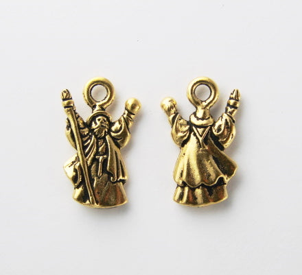 TierraCast Wizard Charm ~ Antique Gold ~ DISCONTINUED