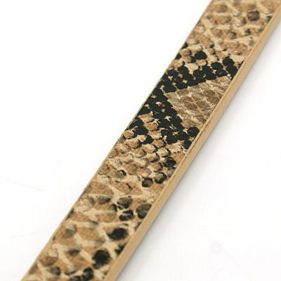 PU Leather Cord ~ Imitation Snake Skin ~ Tan ~ 10x2mm ~ Pre-Cut 100cm
