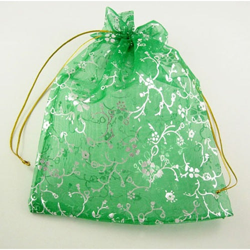 Large Green Organza Bag ~ 15*20mm