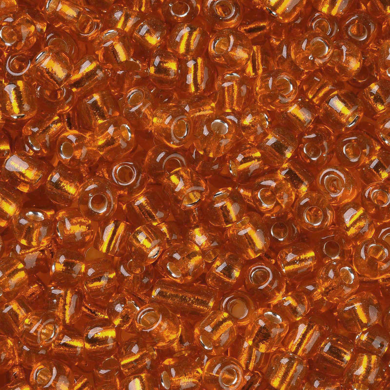 4mm Seed Beads ~ 20g ~ Silver Lined Orange