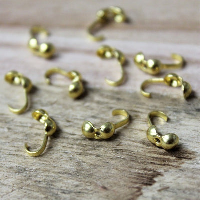 20 x Gold Plated Necklace Ends - Calottes ~ 4mm