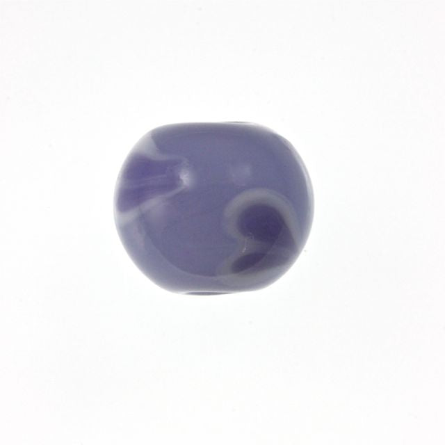 Heart Spots Glass Beads ~ 10mm Round ~ Lavender Blue ~ Bag of 6