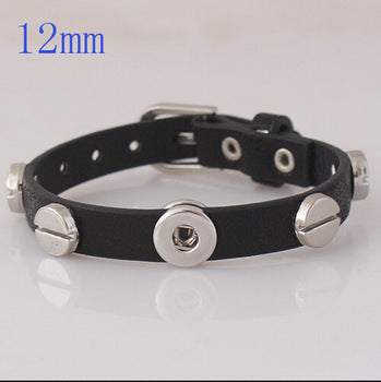Mini Snap Button PU Bracelet ~ 24mm ~ Fits MINI 12mm Snap Buttons