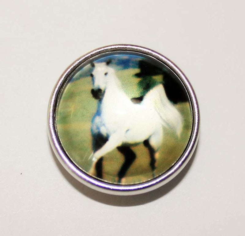 Glass Snap Button ~ 20mm ~ Horse