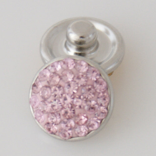 Rhinestone Mini Snap Button ~ 12mm ~ Rose