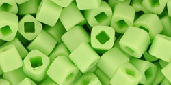 TOHO 4mm Cube Beads ~ 10g Opaque-Frosted Sour Apple