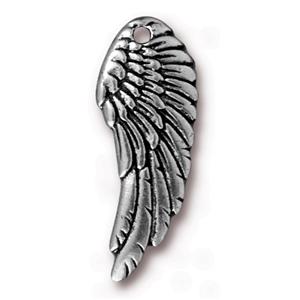 TierraCast Wing Charm ~ Antique Silver