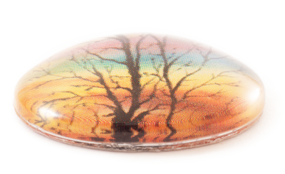 Thick Glass Dome Cabochon ~ 25mm ~ Sunset