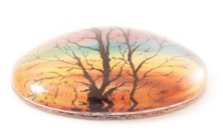 Thick Glass Dome Cabochon ~ 25mm ~ Sunset