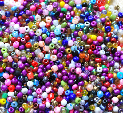 mixed colour seed beads