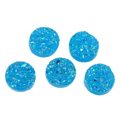 12mm resin cabochons of light blue colour