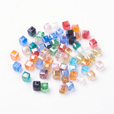 glass cube beads