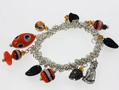 Orange & Black ~ Charm Bracelet