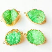 Natural Druzy  Connectors and Pendants