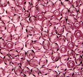 Pink/Purple Czech Fire Polish Beads ~ By Colour