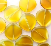 Brown/Yellow Czech Glass Pressed Beads ~ By Colour