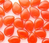 Orange/Red Czech Glass Pressed Beads ~ By Colour