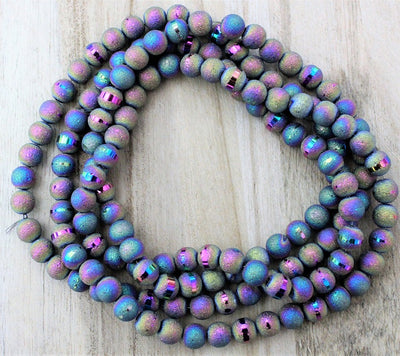 Druzy Style Glass Beads