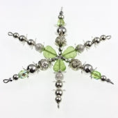 Snowflake - Green Leaves & Bead Caps