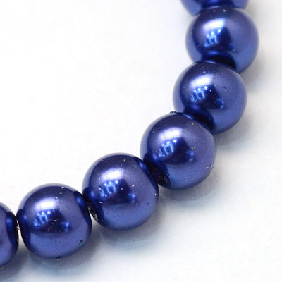 4mm Round Glass Pearls ~ Dark Blue ~ approx. 200 beads / strand