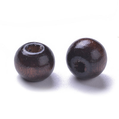 8mm Round Wooden Beads ~ Coconut Brown ~ Pack of 150