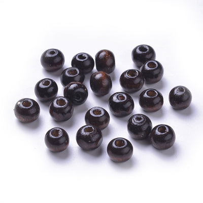 8mm Round Wooden Beads ~ Coconut Brown ~ Pack of 150
