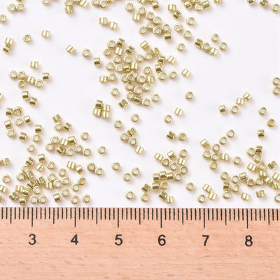 2x1.5mm Cylinder Seed Beads ~ Metallic Gold ~ 5g