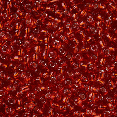 3mm Seed Beads ~ 20g ~ Silver Lined Red