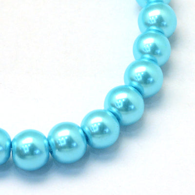 4mm Round Glass Pearls ~ Sky Blue ~ approx. 210 beads / strand