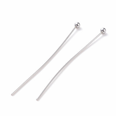 0.7mm Stainless Steel Ball Headpins ~ 40mm Long ~ Pack of 20