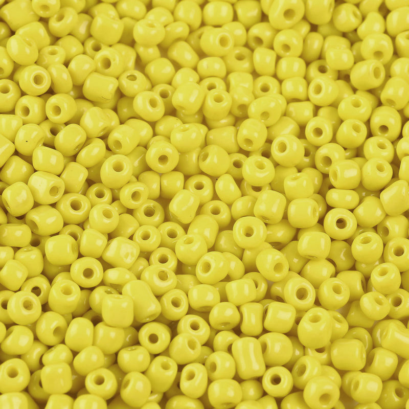 4mm Seed Beads ~ 20g ~ Opaque Yellow