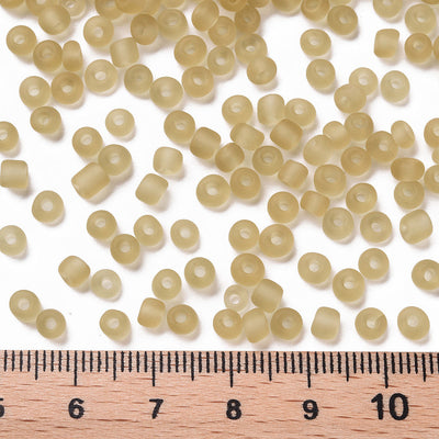 4mm Imitation Sea Glass - Frosted Glass Seed Beads ~ Beige ~ 20g