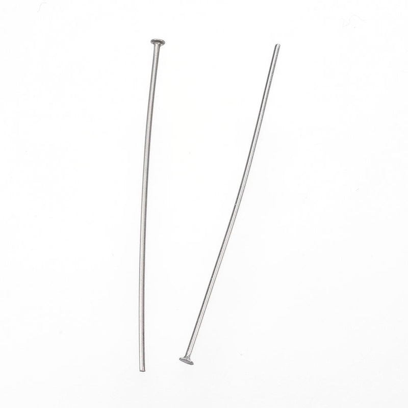 50 x Stainless Steel Head Pins ~ 40mm long, 0.7mm thick, head:1.8mm