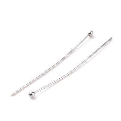 0.7mm Stainless Steel Ball Headpins ~ 40mm Long ~ Pack of 20