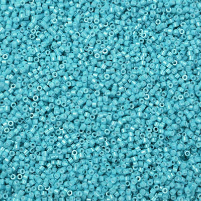 2x1.5mm Cylinder Seed Beads ~ Opaque Lustred Blue Turquoise ~ 5g