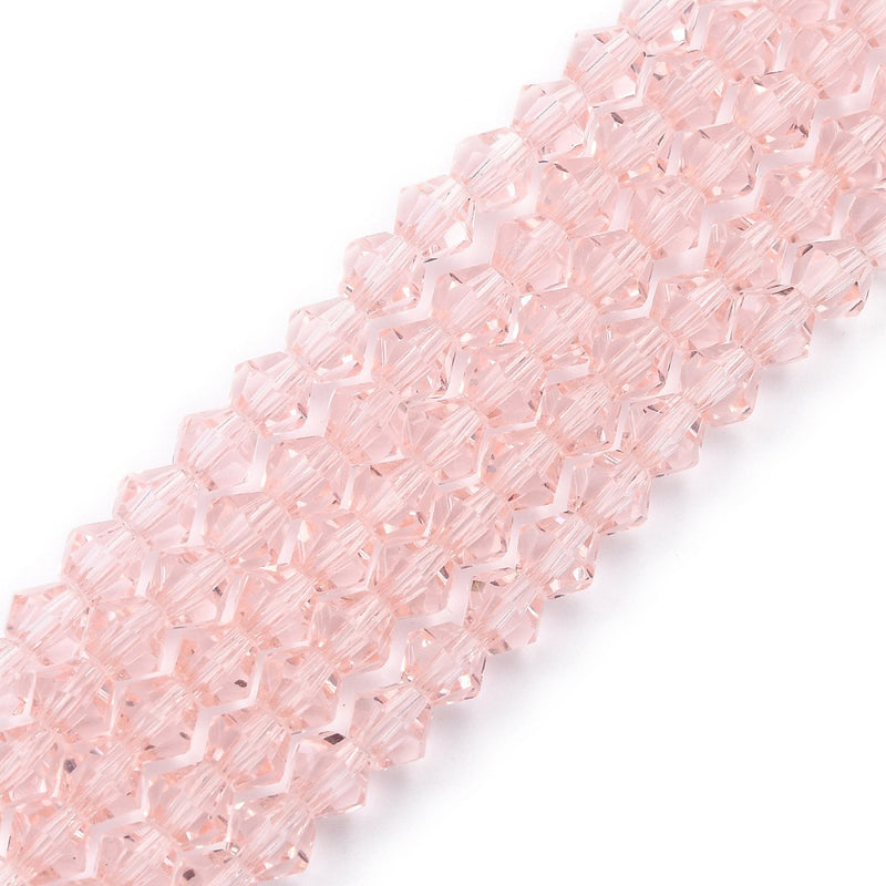 3mm Glass Bicones ~ approx. 130 Beads / String ~ Pink