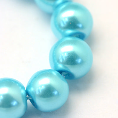 4mm Round Glass Pearls ~ Sky Blue ~ approx. 210 beads / strand