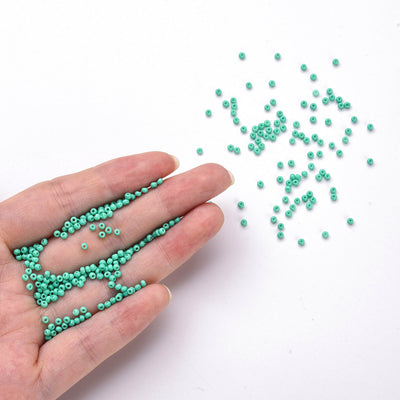 FGB Seed Beads ~ Size 11/0 ~ Opaque Green Turquoise ~ 20 grams