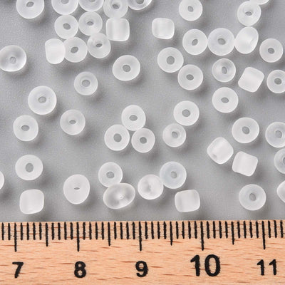 4mm Imitation Sea Glass - Frosted Glass Seed Beads ~ White ~ 20g