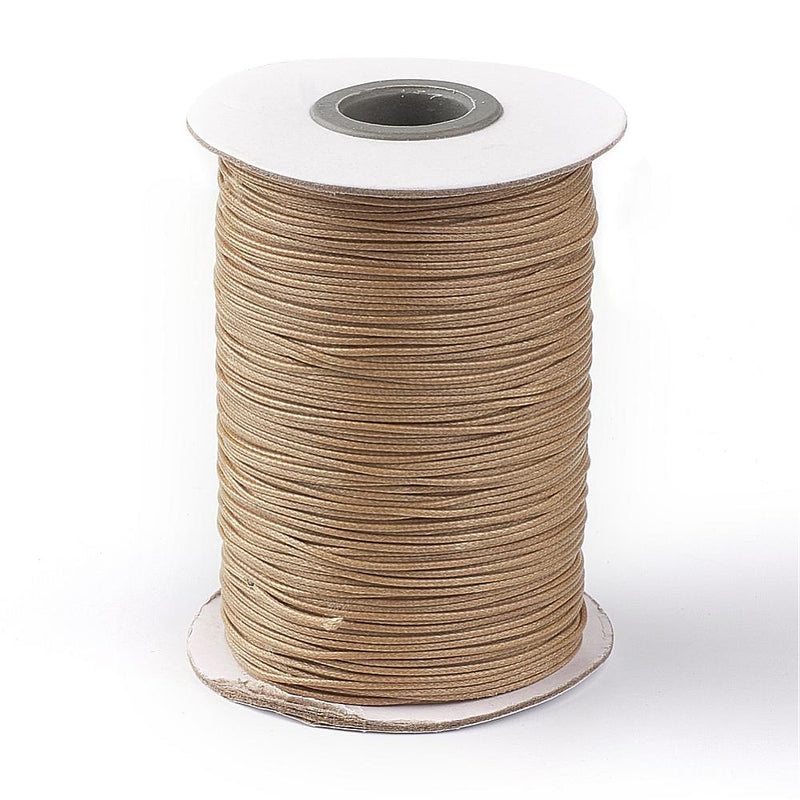 1mm Korean Waxed Polyester Cord ~ Tan ~ 1 Metre