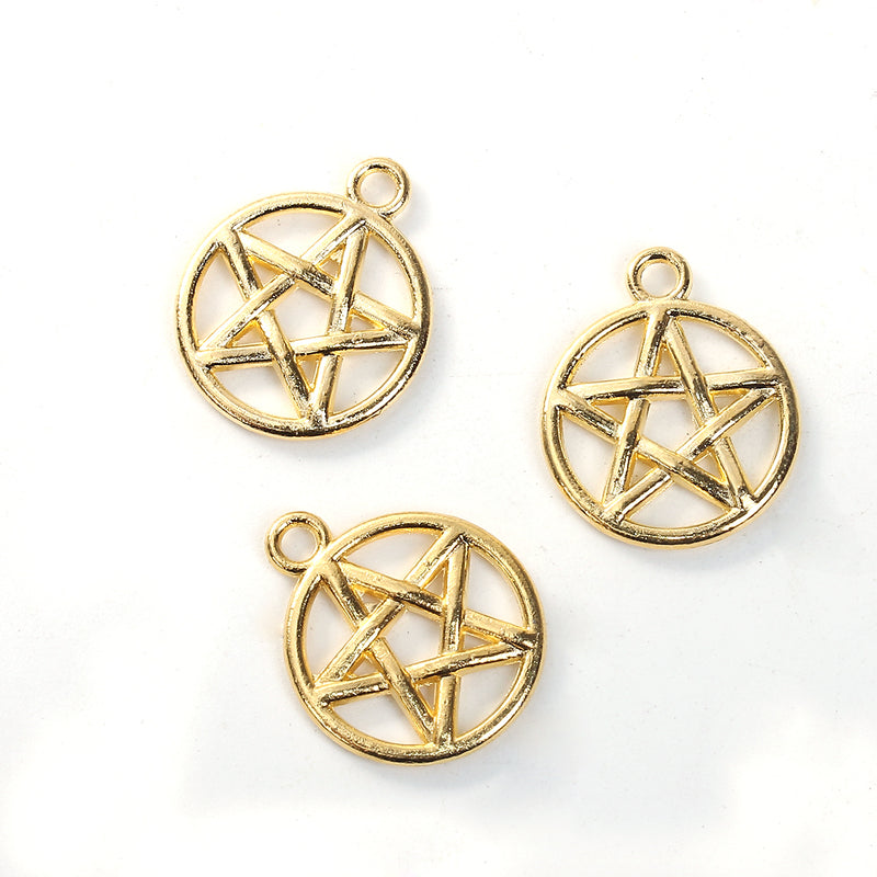 20x17mm Gold Plated Pentacle Charm ~ Buy One Get One Free!