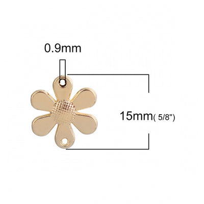 15x14mm Gold Plated Daisy Flower Link