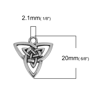 20x19mm Antique Silver Plated Celtic Knot Pendant