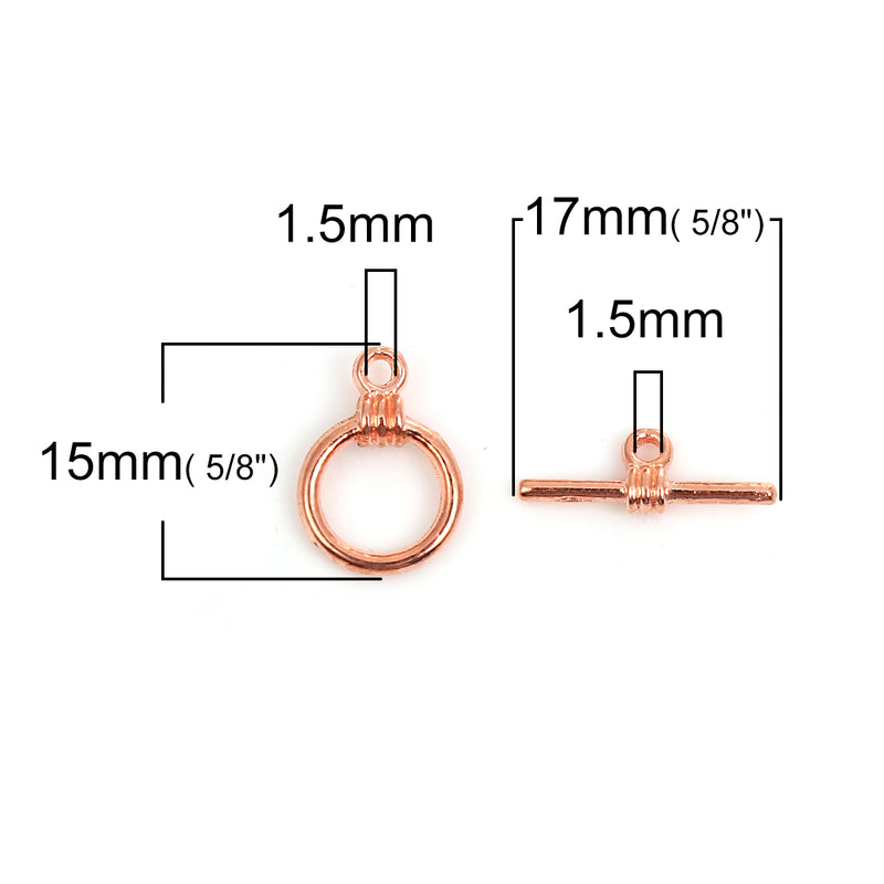 15mmx17mm Rose Gold Toggle Clasps ~ Pack of 2