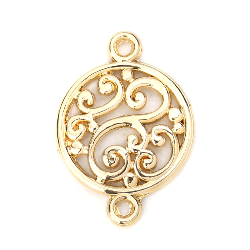 20x15mm Gold Plated Filigree Connector