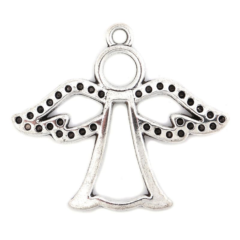 30mm Antique Silver Plated Angel Pendant